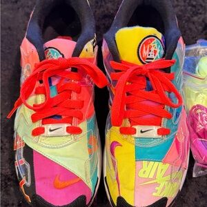 Nike Air Max Multicolor Sneakers with Orange Laces